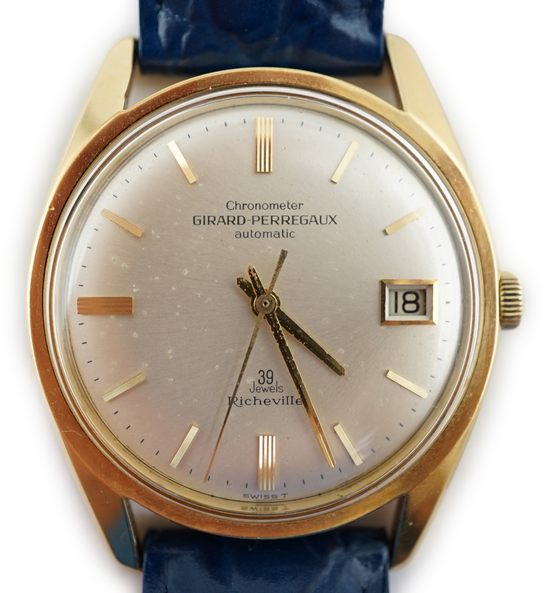 A gentleman's 1960's 18k gold Girard Perregaux automatic chronometer Richeville model wrist watch